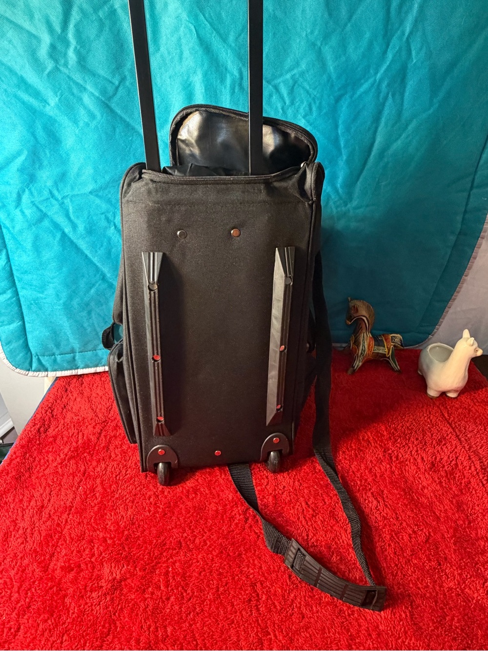 Black Men's Rolling Travel Backpack - Lightweight Carry-On